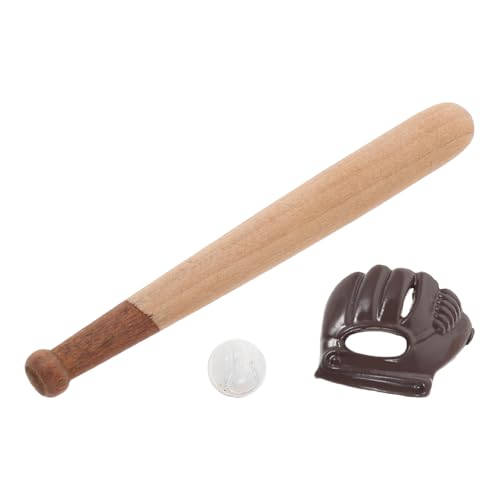 YARNOW 3 Sätze Teiliges Mini Baseball mit Holzschläger Ball und Handschuh Detailreiche Langlebige Miniatur-sportausrüstung für Puppenhäuser Sammler DIY Bastelprojekte und Kleine YARNOW 3 Sätze Teiliges Mini Baseball mit Holzschläger Ball und Handschuh Detailreiche Langlebige Miniatur-sportausrüstung für Puppenhäuser Sammler DIY Bastelprojekte und Kleine von YARNOW