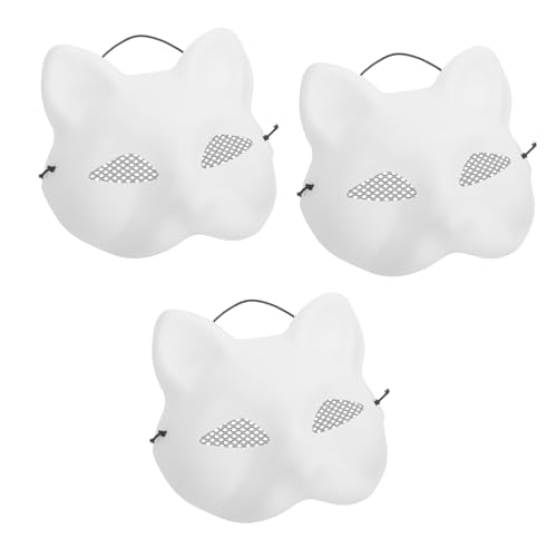 YARNOW 3 Stück Diy Weiße Katzenmasken aus Bemalbare Leichte Halbmasksen für Cosplay Party Maskerade mit Spitzendetail zum Ausmalen und Individuellen Gestalten YARNOW 3 Stück Diy Weiße Katzenmasken aus Bemalbare Leichte Halbmasksen für Cosplay Party Maskerade mit Spitzendetail zum Ausmalen und Individuellen Gestalten von YARNOW