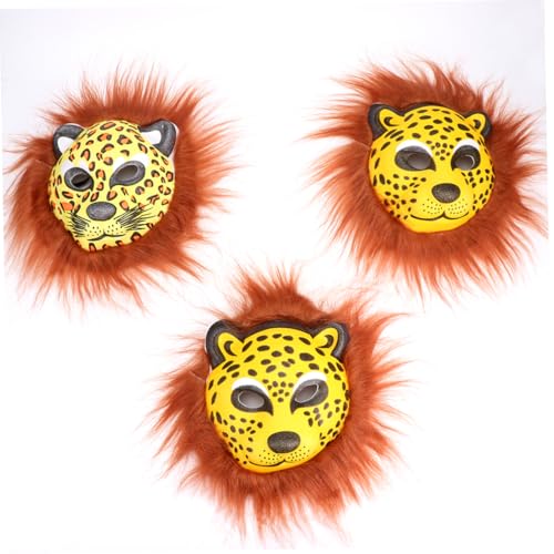 YARNOW 3 Stück Teiliges Cheetah Halloween Tiermasken aus Weichem Plüsch Atmungsaktiv Langlebig und Einfach zu Tragen Dekorative und Lustige Festivalmaske für Männer und YARNOW 3 Stück Teiliges Cheetah Halloween Tiermasken aus Weichem Plüsch Atmungsaktiv Langlebig und Einfach zu Tragen Dekorative und Lustige Festivalmaske für Männer und von YARNOW