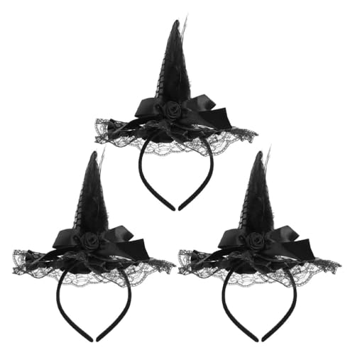 YARNOW 3-teiliges Hexenhut-stirnband: Halloween-hexenhut-haarband-kopfbedeckung – Halloween-party, Cosplay, Kostümzubehör YARNOW 3-teiliges Hexenhut-stirnband: Halloween-hexenhut-haarband-kopfbedeckung – Halloween-party, Cosplay, Kostümzubehör von YARNOW