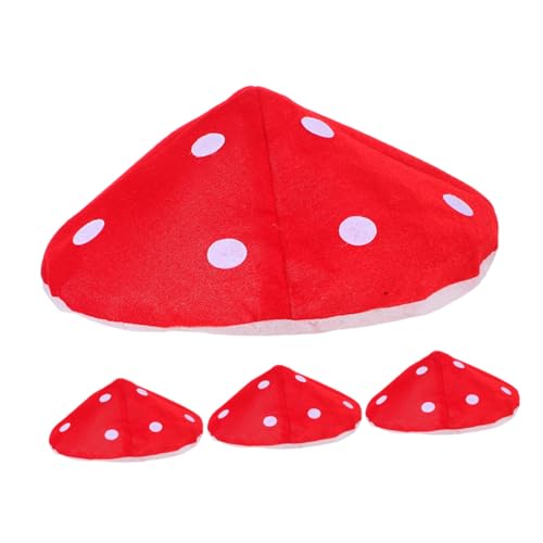 YARNOW 4 Stück Pilzhut mit Innendurchmesser Leichter Roter Fliegenpilz-hut mit Weißen Punkten Bequemer Cosplay Kopfschmuck für Fasching Bühne und Party YARNOW 4 Stück Pilzhut mit Innendurchmesser Leichter Roter Fliegenpilz-hut mit Weißen Punkten Bequemer Cosplay Kopfschmuck für Fasching Bühne und Party von YARNOW