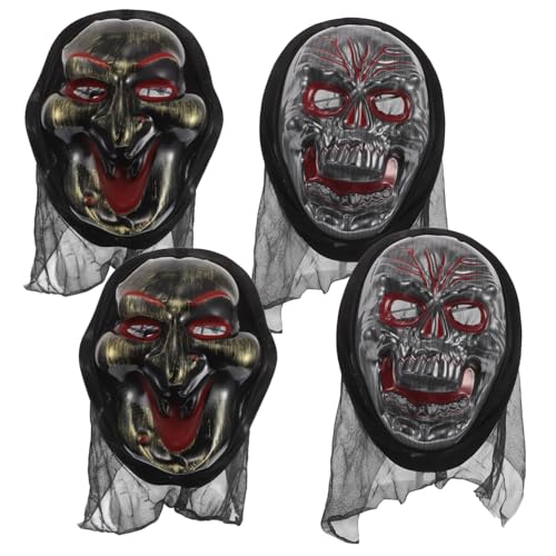 YARNOW 4 Stück Teiliges Halloween Skelett Masquerade Leichte Gruselige Cosplay Masken aus Sicherem Kunststoff für Erwachsene Halloween Party Fasching und Kostümfeste YARNOW 4 Stück Teiliges Halloween Skelett Masquerade Leichte Gruselige Cosplay Masken aus Sicherem Kunststoff für Erwachsene Halloween Party Fasching und Kostümfeste von YARNOW