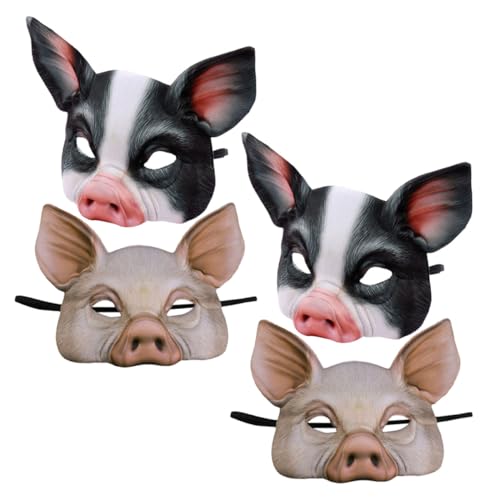 YARNOW 4 Stück Teiliges Schweinemasken- Leichte Halbe Tiermaske Atmungsaktiv und Bequem Spielerisches Design Geeignet für Karneval Halloween Maskenball und Festival-kostümparty YARNOW 4 Stück Teiliges Schweinemasken- Leichte Halbe Tiermaske Atmungsaktiv und Bequem Spielerisches Design Geeignet für Karneval Halloween Maskenball und Festival-kostümparty von YARNOW