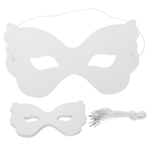 YARNOW 40 Stück DIY Schmetterlings-masken Weißes Papier Halbgesicht Kostümmaske mit Elastikband zum Bemalen für Halloween Karneval Fasching Kreatives Gestalten YARNOW 40 Stück DIY Schmetterlings-masken Weißes Papier Halbgesicht Kostümmaske mit Elastikband zum Bemalen für Halloween Karneval Fasching Kreatives Gestalten von YARNOW