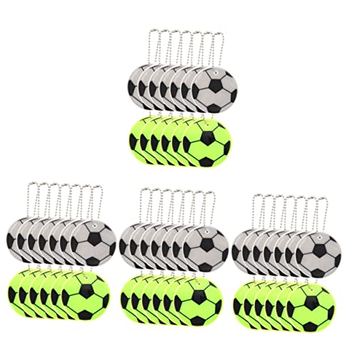 YARNOW 48 Stk Fußball reflektierende Anhänger rückstrahler anhänger fussmasagegäret Schlüsselanhänger mit Fußbällen reflektierender Fußball Schulranzen Schlüsselanhänger zum Aufhängen PVC von YARNOW