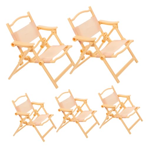 YARNOW 5 Stück Teiliges Miniatur Camping-liegestuhl Faltbare Mini Strandstühle aus Kunststoff Realistische Puppenhaus Möbel Leicht und Klappbar für Rollenspiele und Micro Landschaft YARNOW 5 Stück Teiliges Miniatur Camping-liegestuhl Faltbare Mini Strandstühle aus Kunststoff Realistische Puppenhaus Möbel Leicht und Klappbar für Rollenspiele und Micro Landschaft von YARNOW