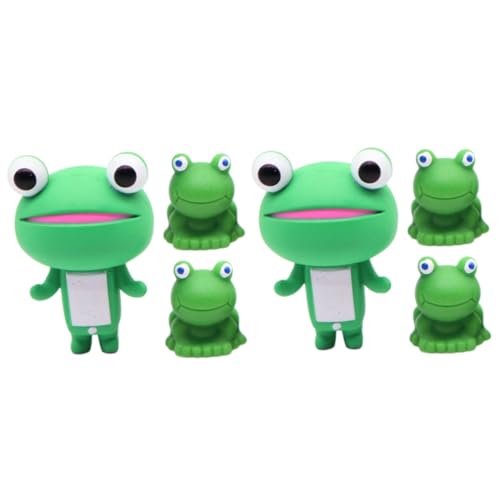 YARNOW 6 Sätze Froschminiatur Puppenhaus Froschfigur Kleine Dinosaurierfiguren Krabbe Babyspielzeug Poolspielzeug Für Miniatur-froschmodell Miniaturfrösche Frosch Häkeln Green Harz von YARNOW