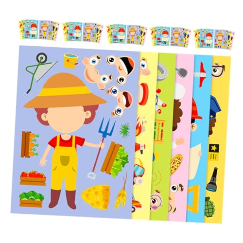 YARNOW 6 Sätze Teiliges DIY Puzzle Sticker Berufe Dress Up Hand Auge Koordination Kreatives Lernen Bastelset für Schule Geburtstag und Alltag YARNOW 6 Sätze Teiliges DIY Puzzle Sticker Berufe Dress Up Hand Auge Koordination Kreatives Lernen Bastelset für Schule Geburtstag und Alltag von YARNOW