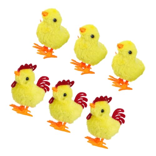 YARNOW 6 Stück Aufziehküken Plüschspielzeug mit Realistischem Fell Hüpft und Flippt bei Aufziehen Wind Up Tier für Ostern Party Mitgebsel Weiches Kuscheltier für Fantasievolles und YARNOW 6 Stück Aufziehküken Plüschspielzeug mit Realistischem Fell Hüpft und Flippt bei Aufziehen Wind Up Tier für Ostern Party Mitgebsel Weiches Kuscheltier für Fantasievolles und von YARNOW
