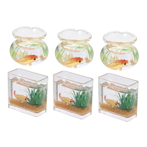 YARNOW 6 Stück Maßstab Realistisches Mini Fischglas Goldfischbecken Puppenhaus Dekoration für Spielzimmer und Gartenszene Zufällige Farben Zufällige Farbe YARNOW 6 Stück Maßstab Realistisches Mini Fischglas Goldfischbecken Puppenhaus Dekoration für Spielzimmer und Gartenszene Zufällige Farben Zufällige Farbe von YARNOW