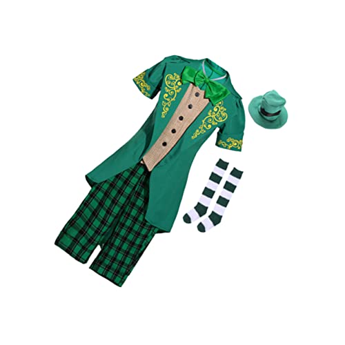 YARNOW Feenkostüm Leprechaun St Patrick's Day Anzug Grün S mit Hut und Hose Weiches Bequemes Outfit für Halloween Karneval und Themenpartys YARNOW Feenkostüm Leprechaun St Patrick's Day Anzug Grün S mit Hut und Hose Weiches Bequemes Outfit für Halloween Karneval und Themenpartys von YARNOW