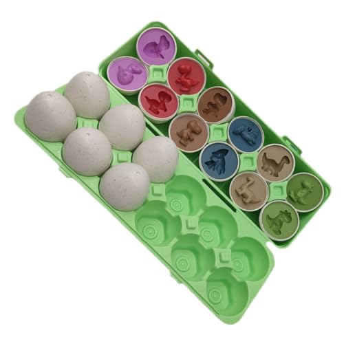 YARNOW Frühkindliches Dinosaurier Lernspielzeug Matching Eier Farb und Formerkennung Montessori für Kleinkinder Ab Jahr Sicher Fördert Feinmotorik und Kognitive Entwicklung YARNOW Frühkindliches Dinosaurier Lernspielzeug Matching Eier Farb und Formerkennung Montessori für Kleinkinder Ab Jahr Sicher Fördert Feinmotorik und Kognitive Entwicklung von YARNOW