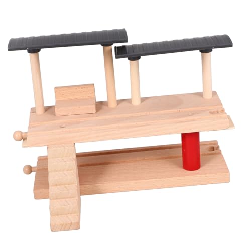 YARNOW Holzbahn Spielzeug Doppelstock Bahnhof Modell Zubehör für Junge Mädchen Kreatives DIY Gleismodell für Fantasievolles Spielen und Zug-szenarien Leicht und Tragbar YARNOW Holzbahn Spielzeug Doppelstock Bahnhof Modell Zubehör für Junge Mädchen Kreatives DIY Gleismodell für Fantasievolles Spielen und Zug-szenarien Leicht und Tragbar von YARNOW