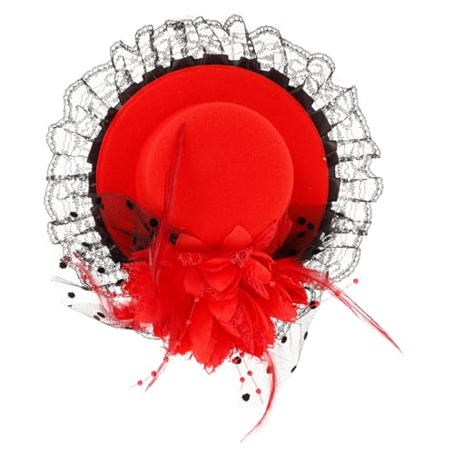 YARNOW Kleiner Mini Top Hut Haarschmuck mit Federclip Damen Fascinator Haarspange für Bühnenauftritt Leichter Sicherer als für Teeparty Kostüm YARNOW Kleiner Mini Top Hut Haarschmuck mit Federclip Damen Fascinator Haarspange für Bühnenauftritt Leichter Sicherer als für Teeparty Kostüm von YARNOW
