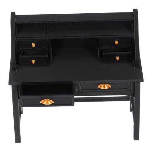 YARNOW Maßstab Detailgetreuer Puppenhaus Schreibtisch mit Schublade Realistische Möbel für Puppenhaus Vielseitig für Puppenmöbel Sammlerszenen Schwarz Vintage Stil YARNOW Maßstab Detailgetreuer Puppenhaus Schreibtisch mit Schublade Realistische Möbel für Puppenhaus Vielseitig für Puppenmöbel Sammlerszenen Schwarz Vintage Stil von YARNOW