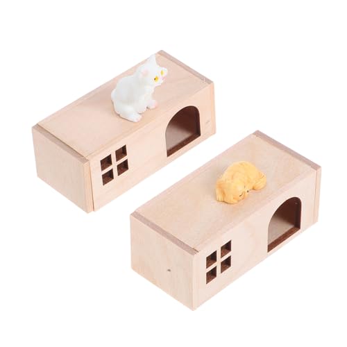 YARNOW Miniatur Haustierhaus aus Holz mit Realistischen Hund Katzenfiguren Robuste Resin-Figuren Detailreiche Puppenhaus-deko für Garten Wohnraum Langlebiges Spielset für Kreatives YARNOW Miniatur Haustierhaus aus Holz mit Realistischen Hund Katzenfiguren Robuste Resin-Figuren Detailreiche Puppenhaus-deko für Garten Wohnraum Langlebiges Spielset für Kreatives von YARNOW