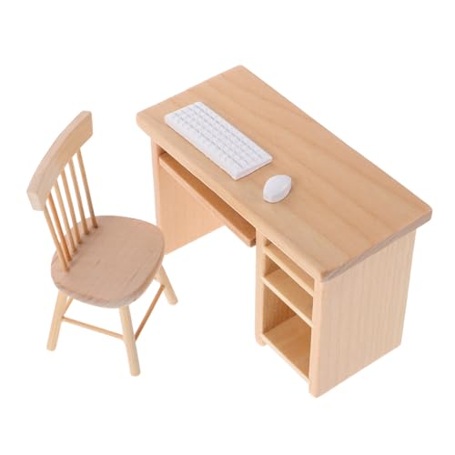 YARNOW Miniatur Puppenhaus Möbel Büro Tisch Stuhl mit Realistischem Tastatur Maus Modell Langlebig und Robust für Puppenhaus Spielzimmer Zubehör YARNOW Miniatur Puppenhaus Möbel Büro Tisch Stuhl mit Realistischem Tastatur Maus Modell Langlebig und Robust für Puppenhaus Spielzimmer Zubehör von YARNOW