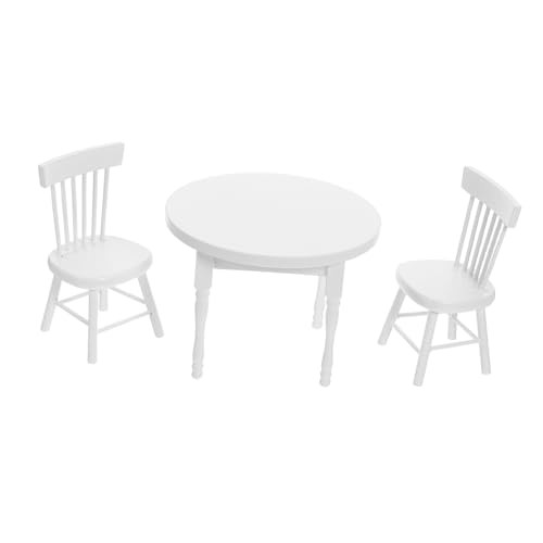 YARNOW Miniatur Puppenhaus Möbel Set Holz Weiß Tisch und Stühle für Puppenhaus Küche und Wohnzimmer Detailreich Verarbeitet Langlebig Platzsparend YARNOW Miniatur Puppenhaus Möbel Set Holz Weiß Tisch und Stühle für Puppenhaus Küche und Wohnzimmer Detailreich Verarbeitet Langlebig Platzsparend von YARNOW