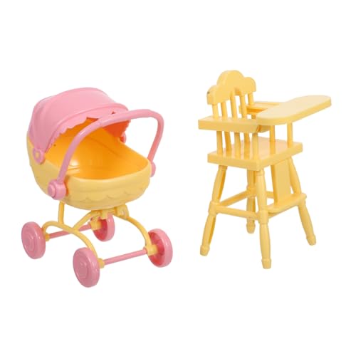 YARNOW Miniatur-Kinderwagen- Puppenset Mit Hochstuhl Und Wagen Spielzeug-zubehör Für Puppenhäuser Für Kreative Rollenspiele Und Spielgruppen YARNOW Miniatur-Kinderwagen- Puppenset Mit Hochstuhl Und Wagen Spielzeug-zubehör Für Puppenhäuser Für Kreative Rollenspiele Und Spielgruppen von YARNOW