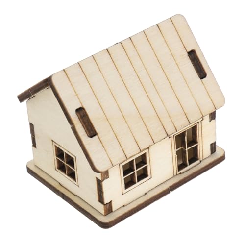 YARNOW Miniaturhaus Kindermodell chinesisches Spielzeughaus Retro-Spielzeughaus Miniaturmodell Mini-Modell DIY Puppenhaus Miniaturbaukasten unfertiges Holzhaus Mini-Holzhaus hölzern Khaki von YARNOW