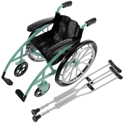 YARNOW Puppenrollstuhl Und Krücken, Mini-, Spielzeug, Miniatur-krücke, Modell, Spielset, Puppenhaus-zubehör, Grün YARNOW Puppenrollstuhl Und Krücken, Mini-, Spielzeug, Miniatur-krücke, Modell, Spielset, Puppenhaus-zubehör, Grün von YARNOW