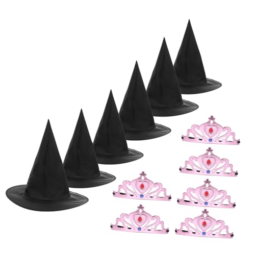 YARNOW Teiliges Set Prinzessin Kronen und Hexenhüte für Kindergeburtstag Weiche Pinke Kronen und Schwarze Hexenhüte Vielseitiges Kostümzubehör für Rollenspiele Partydekoration Innen und YARNOW Teiliges Set Prinzessin Kronen und Hexenhüte für Kindergeburtstag Weiche Pinke Kronen und Schwarze Hexenhüte Vielseitiges Kostümzubehör für Rollenspiele Partydekoration Innen und von YARNOW