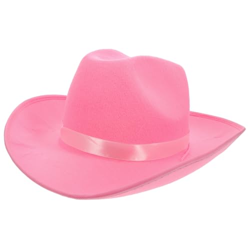 YARNOW Western Cowgirl Filz hut Rosa Verstellbar Party Kostüm Zubehör Damen Mädchen Karneval Cosplay Accessoire YARNOW Western Cowgirl Filz hut Rosa Verstellbar Party Kostüm Zubehör Damen Mädchen Karneval Cosplay Accessoire von YARNOW