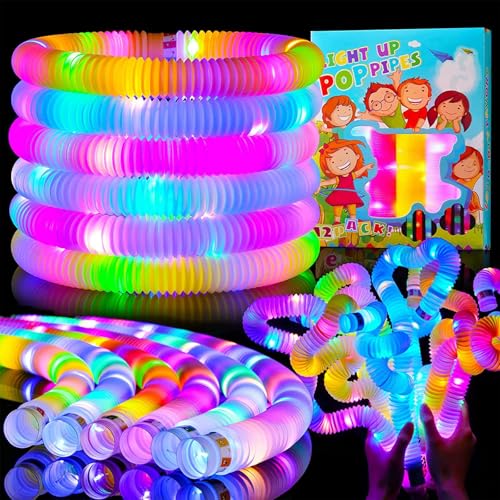 YATOSEEN 12 Stück Leuchtende Pop-Tubes, Knicklichter, Partygeschenke für Kinder und Erwachsene, Geschenke für Jungen und Mädchen, Sensorisches Zappelspielzeug, im Dunkeln Leuchtende Partydekorationen von YATOSEEN