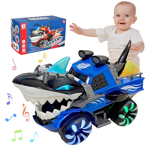 YATOSEEN Hai Monstertruck Spielzeug für Kinder, Hai Auto Spielzeug mit Licht und Musik für Jungen und Mädchen, Geburtstagsparty Geschenk von YATOSEEN