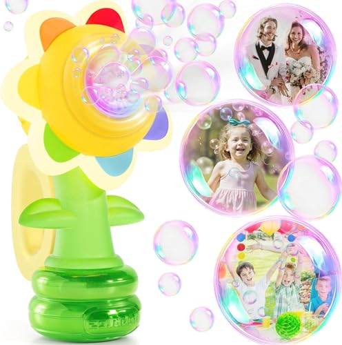 YATOSEEN Seifenblasenmaschine für Kinder, Wiederaufladbarer Seifenblasenmacher mit Tanzender Blume, Automatisches Seifenblasenspielzeug mit Bunter Beleuchtung für Kinder, Spielen im Freien YATOSEEN Seifenblasenmaschine für Kinder, Wiederaufladbarer Seifenblasenmacher mit Tanzender Blume, Automatisches Seifenblasenspielzeug mit Bunter Beleuchtung für Kinder, Spielen im Freien von YATOSEEN