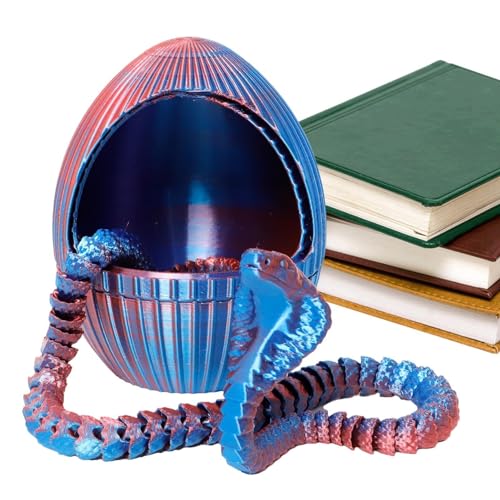 3D-Druckdrachenornament, 3D-Druckschlange | Einzigartiges rotierendes Fidget-Drachen-Ei – Fidget Gear – Ei-Ornament-Spielzeug, bedruckte Schlange, einzigartiges Spielzeug für Vo-Dekoration von YAVQVIN
