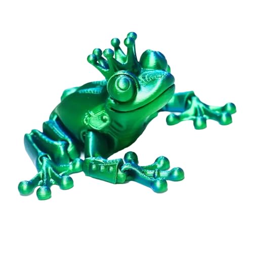 3D-gedruckter Frosch, 3D-gedruckte Tiere | Fidget Frog in 3D bedruckt | Schreibtischspielzeug für Kinder, Frosch mit beweglichen Gelenken, Fidget Spielzeug für Erwachsene, drehbares 3D-Design von YAVQVIN