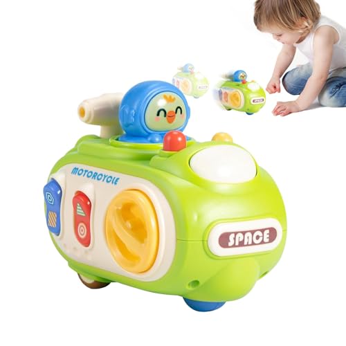 Press And Go Spielzeug für Kinder, Motorradspielzeug für Kinder - Interaktives sensorisches Fahrzeug, spielerisches Autospielzeug mit Starttaste,Busy Activity Cube Frühpädagogisches Hilfsmittel für Fe von YAVQVIN