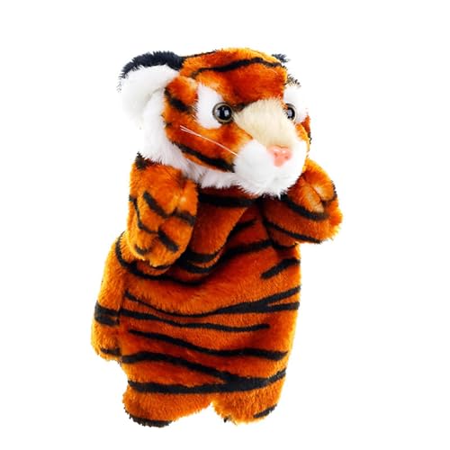 Tierpuppen, Tiger-Handpuppe, Fingerspielzeug aus Cartoon-Plüsch | Zubehör für weiche Tiger-Puppen, Fingerpuppen mit Cartoon-Tieren, zum Erzählen von Histo von YAVQVIN