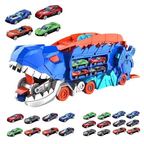 YAVQVIN Dinosaurier-Autospielzeug, 43 x 14,3 x 15 cm Dino-LKW, Coole Dino-Autos verwandeltes Spielzeug bunt, Rennwagen, lustig, einzigartig für Thanksgiving, Geburtstage, Neujahr von YAVQVIN