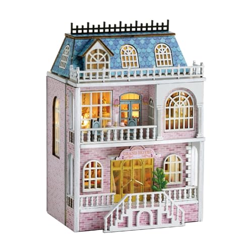 YAVQVIN Miniatur-Haus-Set | Miniatur-Haus-Set aus Holz, handgefertigt, Miniaturen, handgefertigt, realistisches Puppenhaus-Set, Geschenke | Puppenhaus-Sets für den Garten von YAVQVIN