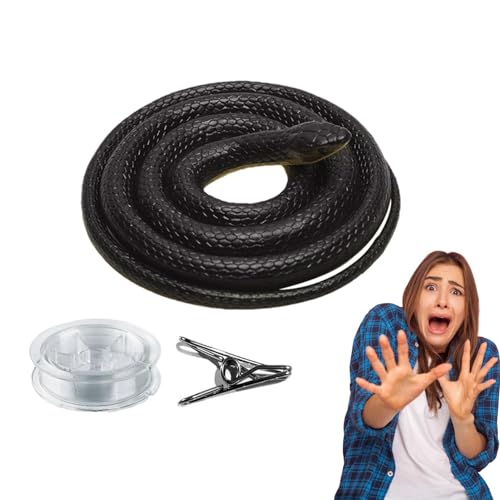 YAVQVIN Prank Snake, realistische Schlangendecke – Schlange auf einer Streichtüre – Nake Prank Props, Clip on Snake Prank, um Freunde zu necken, falsche Schlange aus Gummi, Fantasie-Spielzeug für die von YAVQVIN