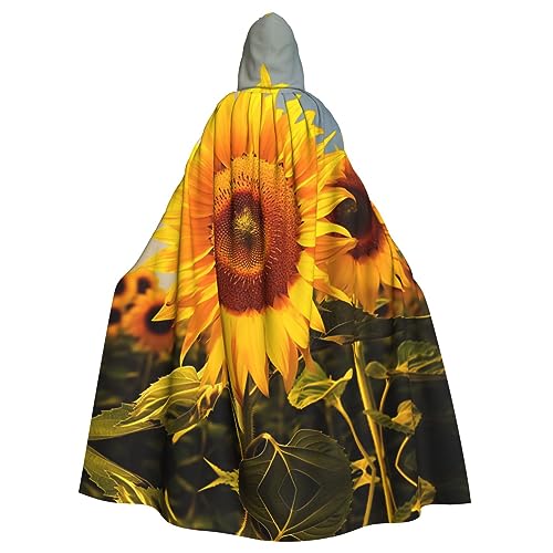 Sonnenblumen-Umhang mit Kapuze, Halloween-Kostüm, Party-Umhang, kann für Party, Karneval, Halloween, Kostümparty, Schwarz, Schwarz, Einheitsgröße von YAzgaN