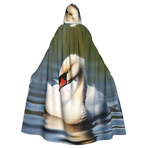 Süßer kleiner Schwan, Unisex-Umhang mit Kapuze, Halloween-Kostüm, Party-Umhang, kann für Party, Karneval, Halloween, Kostümparty, Schwarz, Schwarz, Einheitsgröße von YAzgaN