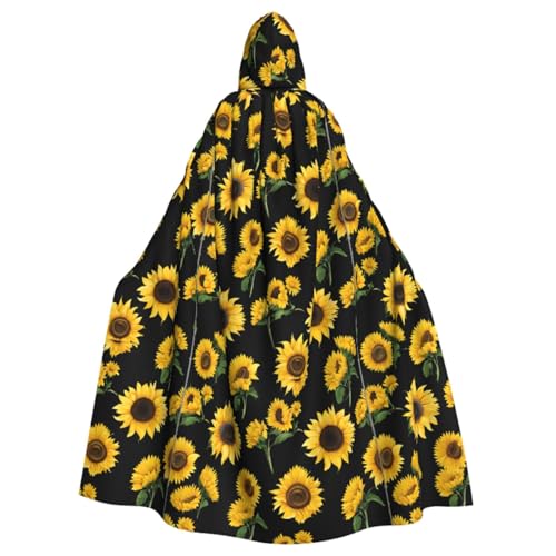 Halloween Zauberer Hexe Kapuzenmantel Umhang Weihnachten Hoodies Umhang Cosplay für Erwachsene Männer Frauen Urlaub Gastgeschenke Partyzubehör Kleider Kleidung Kostüm – Sonnenblume Blühende Blumen von YBAOFU