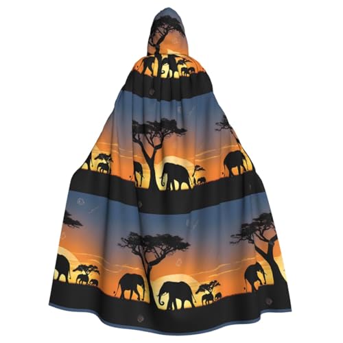 YBAOFU Halloween Zauberer Hexe Kapuzenmantel Umhang Weihnachten Hoodies Umhang Cosplay für Erwachsene Männer Frauen Urlaub Gastgeschenke Partyzubehör Kleider Kleidung Kostüm – Afrikanischer Elefant von YBAOFU