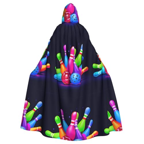 YBAOFU Halloween Zauberer Hexe Kapuzenmantel Umhang Weihnachten Hoodies Umhang Cosplay für Erwachsene Männer Frauen Urlaub Gastgeschenke Partyzubehör Kleider Kleidung Kostüm – Bowlingbälle von YBAOFU