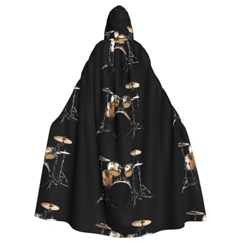 YBAOFU Halloween Zauberer Hexe Kapuzenmantel Umhang Weihnachten Hoodies Umhang Cosplay für Erwachsene Männer Frauen Urlaub Gastgeschenke Partyzubehör Kleider Kleidung Kostüm – Cooles Schlagzeug-Set von YBAOFU