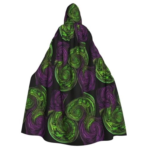 YBAOFU Halloween Zauberer Hexe Kapuzenmantel Umhang Weihnachten Hoodies Umhang Cosplay für Erwachsene Männer Frauen Urlaub Gastgeschenke Partyzubehör Kleider Kleidung Kostüm – Farbige Blume von YBAOFU