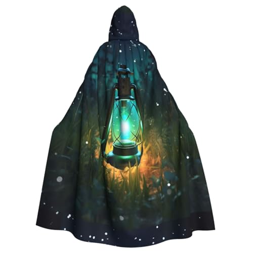 YBAOFU Halloween Zauberer Hexe Kapuzenmantel Umhang Weihnachten Hoodies Umhang Cosplay für Erwachsene Männer Frauen Urlaub Gastgeschenke Partyzubehör Kleider Kleidung Kostüm - Glühwürmchen und Laterne von YBAOFU