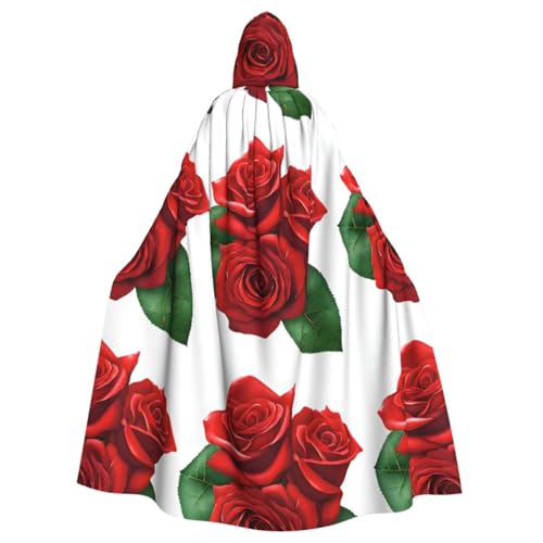 YBAOFU Halloween Zauberer Hexe Kapuzenmantel Umhang Weihnachten Hoodies Umhang Cosplay für Erwachsene Männer Frauen Urlaub Gastgeschenke Partyzubehör Kleider Kleidung Kostüm – Gothic Rosen von YBAOFU