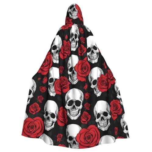 YBAOFU Halloween Zauberer Hexe Kapuzenmantel Umhang Weihnachten Hoodies Umhang Cosplay für Erwachsene Männer Frauen Urlaub Gastgeschenke Partyzubehör Kleider Kleidung Kostüm – Halloween Schädel von YBAOFU