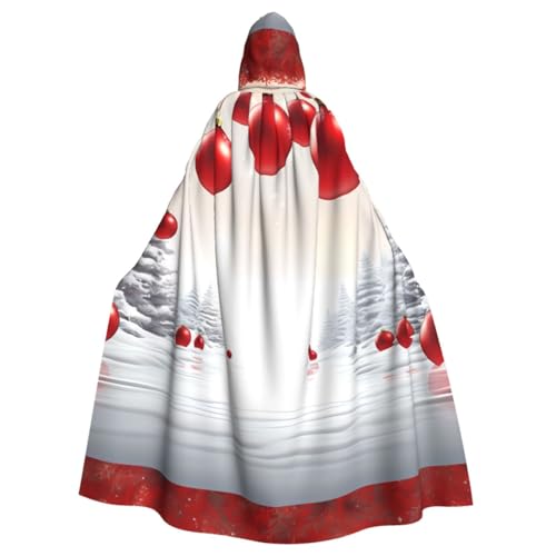 YBAOFU Halloween Zauberer Hexe Kapuzenmantel Umhang Weihnachten Hoodies Umhang Cosplay für Erwachsene Männer Frauen Urlaub Gastgeschenke Partyzubehör Kleider Kleidung Kostüm – Roter Ball Weihnachten von YBAOFU