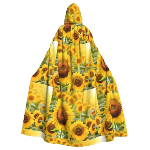 YBAOFU Halloween Zauberer Hexe Kapuzenmantel Umhang Weihnachten Hoodies Umhang Cosplay für Erwachsene Männer Frauen Urlaub Gastgeschenke Partyzubehör Kleider Kleidung Kostüm – Sonnenblume von YBAOFU