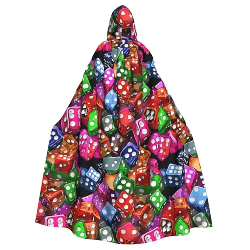 YBAOFU Halloween Zauberer Hexe Kapuzenmantel Umhang Weihnachten Hoodies Umhang Cosplay für Erwachsene Männer Frauen Urlaub Gastgeschenke Partyzubehör Kleider Kleidung Kostüm – Spielwürfel-Set von YBAOFU